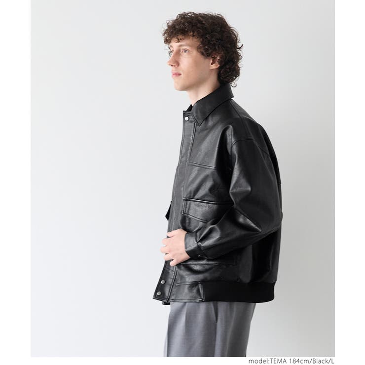 メンズ フェイクレザー ジャケット A2タイプ 2色 26-240427102-26-8m.jpg