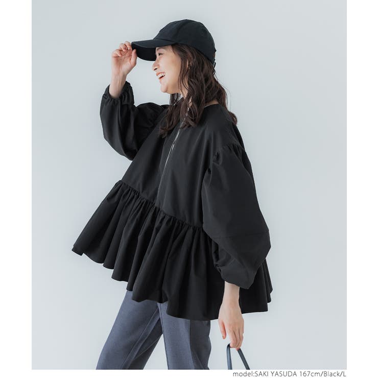 RICCA Pachman バルーンスリーブ ジャケット 黒 再入荷／バルーンスリーブギャザージャケット レディース[品番