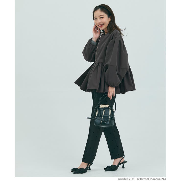 ブラック ジャケット バルーンスリーブ　新品　週末セール バルーンスリーブ ジャケット - ネイビーブルー | ZARA Japan / 日本