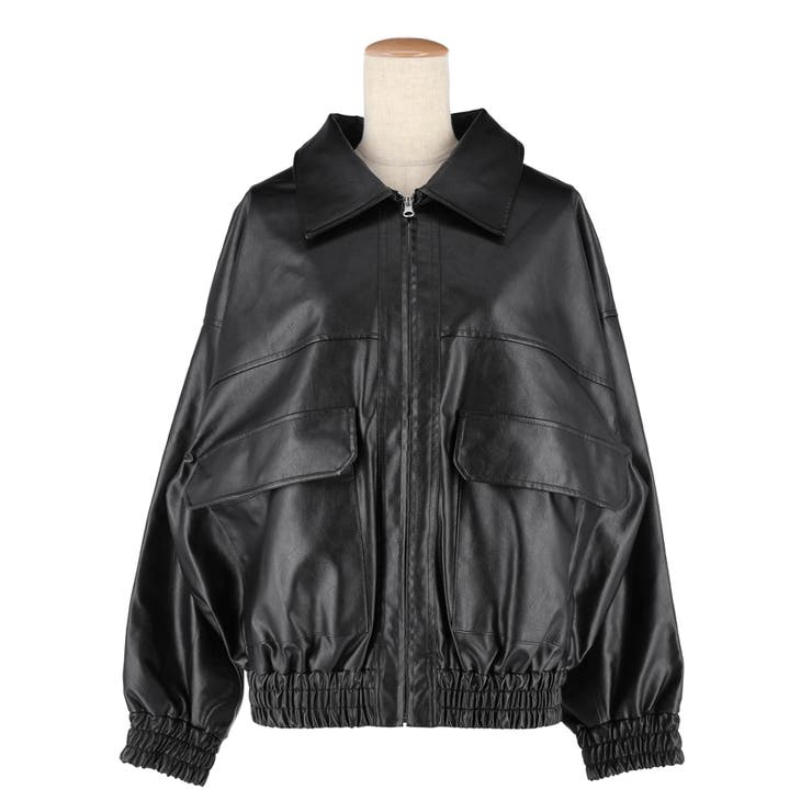 COCODEAL フェイクレザーオーバーサイズジャケット コカ coca フェイクレザーオーバーサイズジャケット （Brown