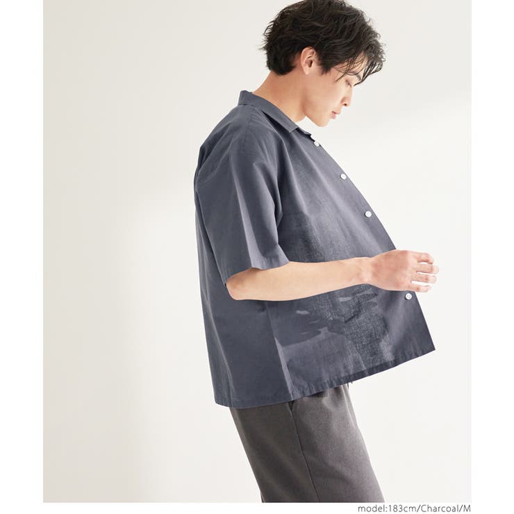 リネンブレンド開襟半袖シャツ メンズ レディース | coca | 詳細画像21 