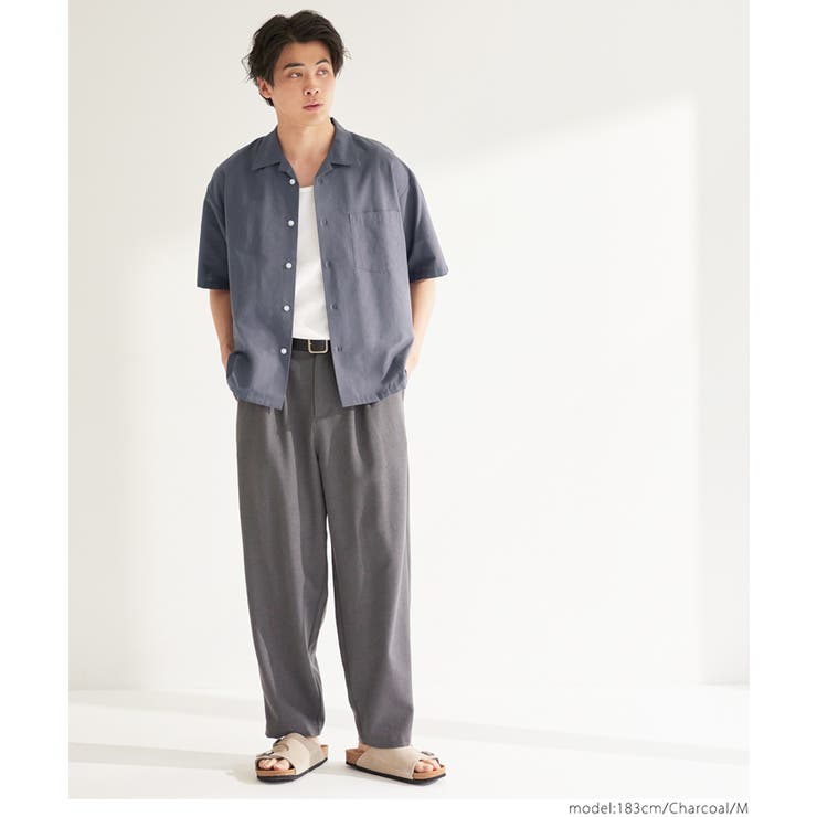 リネンブレンド開襟半袖シャツ メンズ レディース | coca | 詳細画像22 