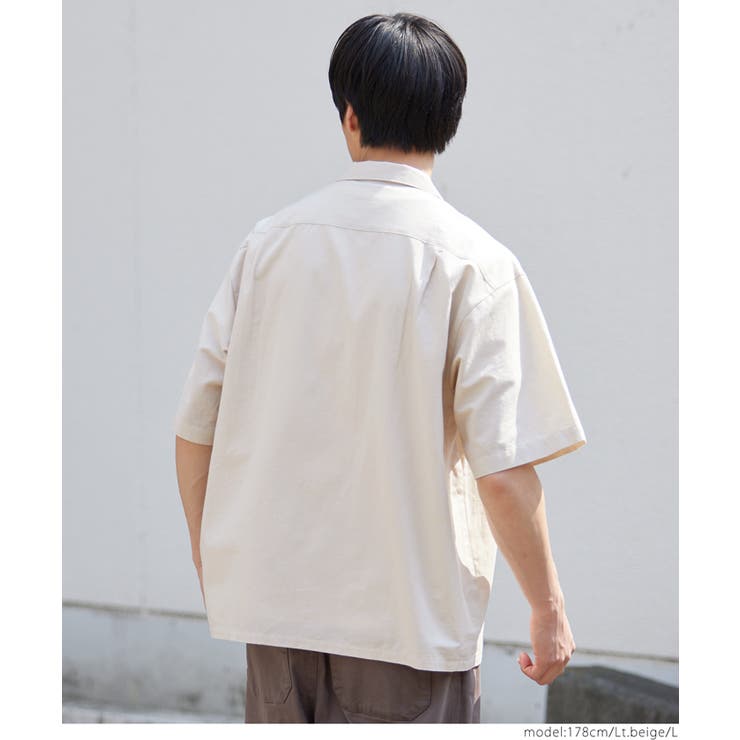 リネンブレンド開襟半袖シャツ メンズ レディース | coca | 詳細画像10 