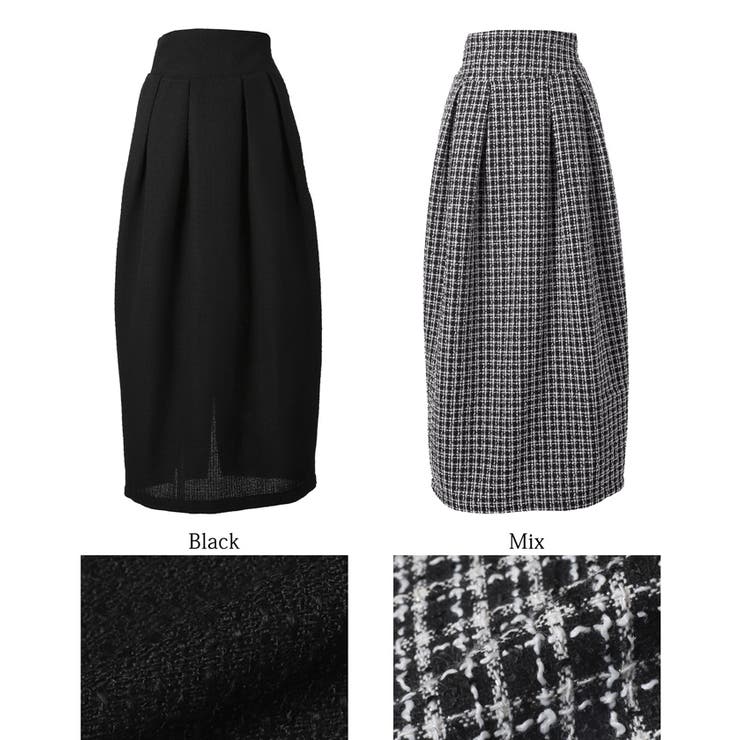 リサイクルツイードコクーンスカート レディース[品番：PA000016600