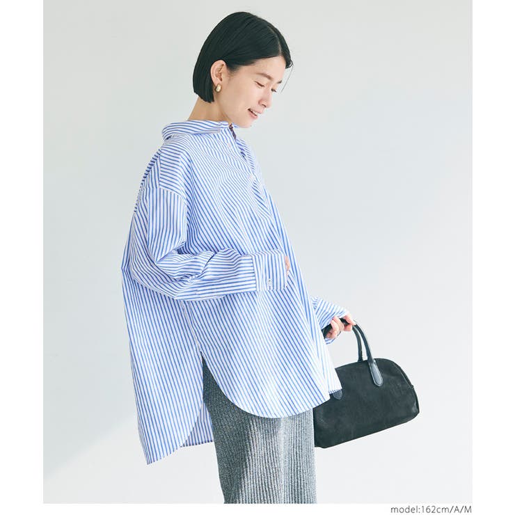 タイプライターストライプオーバーシャツ レディース | coca | 詳細画像13 