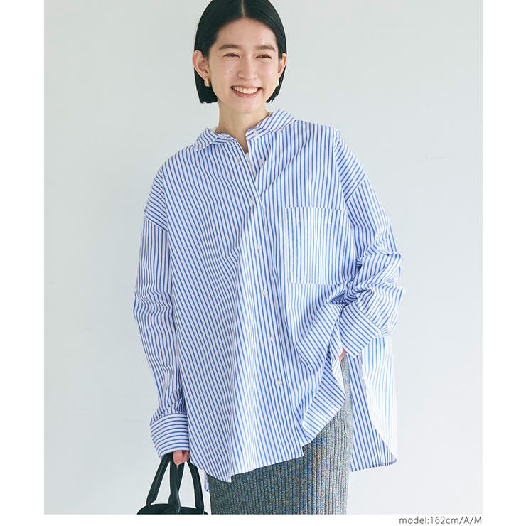 ［A］ | タイプライターストライプオーバーシャツ レディース | coca