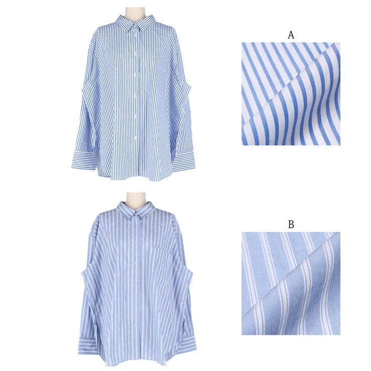 タイプライターストライプオーバーシャツ レディース | coca | 詳細画像19 