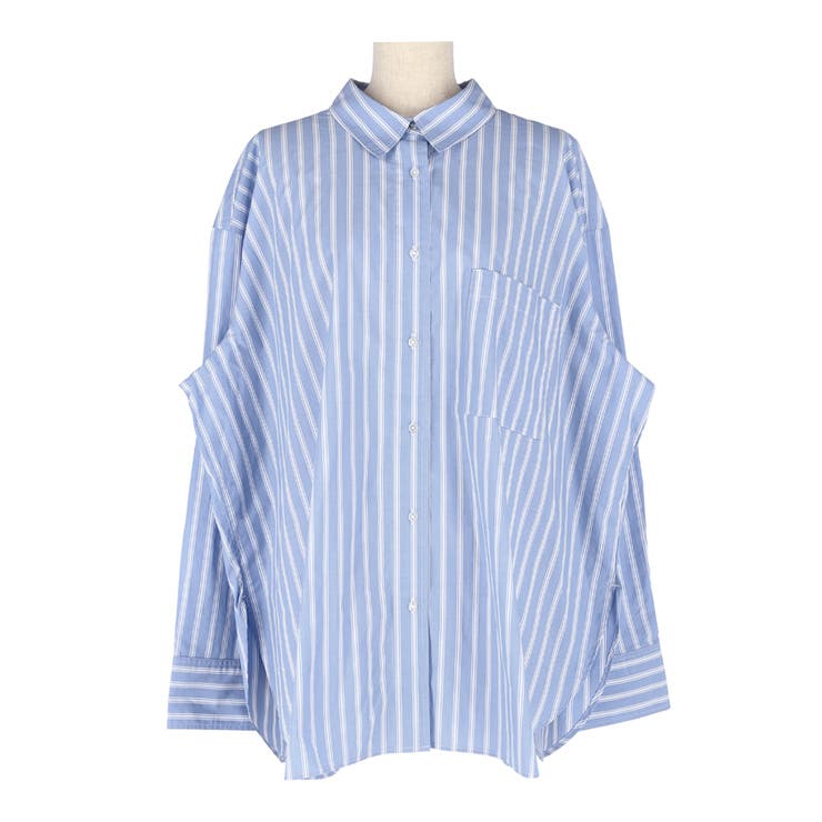 タイプライターストライプオーバーシャツ レディース | coca | 詳細画像3 