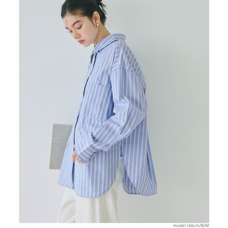 タイプライターストライプオーバーシャツ レディース | coca | 詳細画像6 