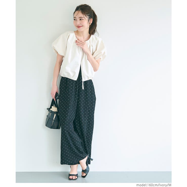 ポリエステルポプリンタックショートジャケット レディース | coca | 詳細画像7 