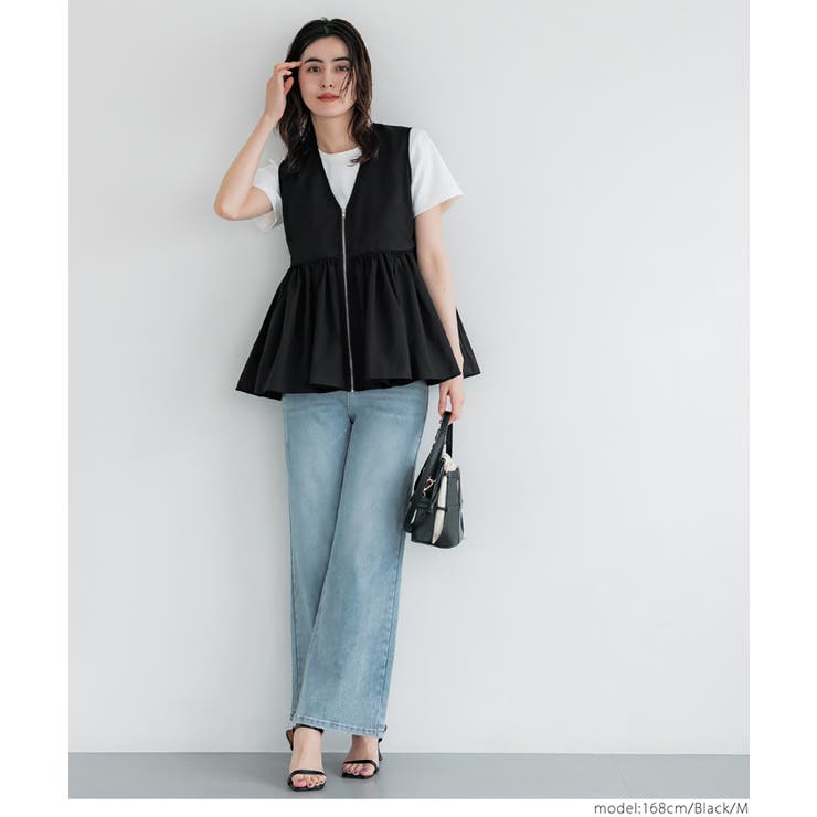 Vネックギャザーベスト レディース | coca | 詳細画像13 