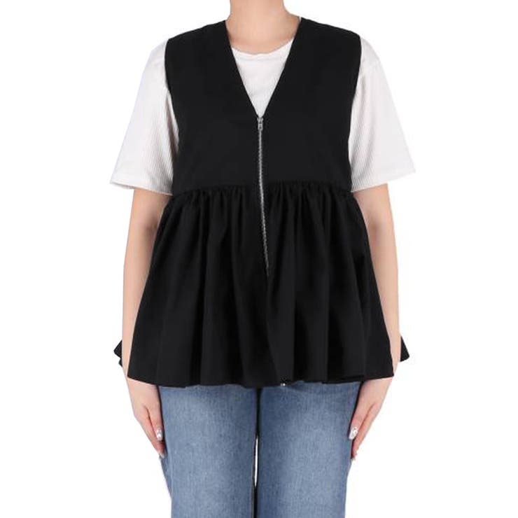 Vネックギャザーベスト レディース | coca | 詳細画像4 