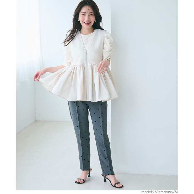 Vネックギャザーベスト レディース | coca | 詳細画像7 