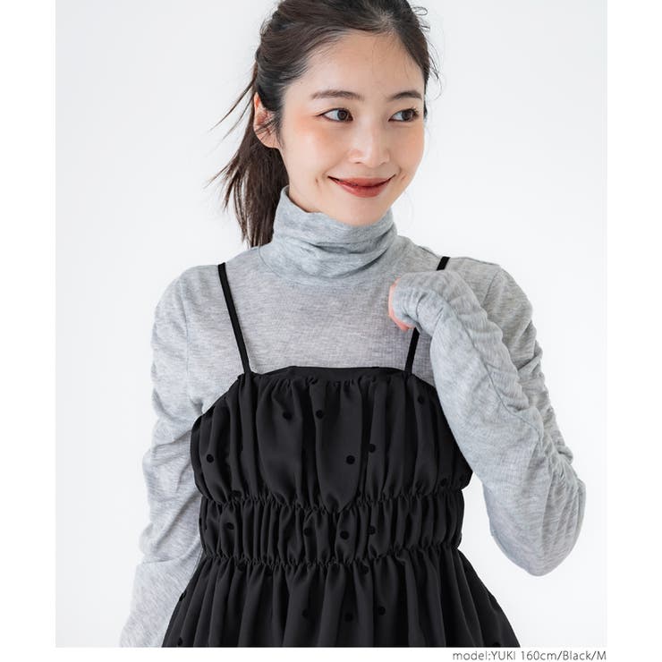 フロッキードットキャミチュニック[品番：PA000016492]｜coca