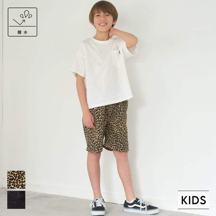 親子お揃いワッシャーナイロンレオパードショートパンツ キッズ