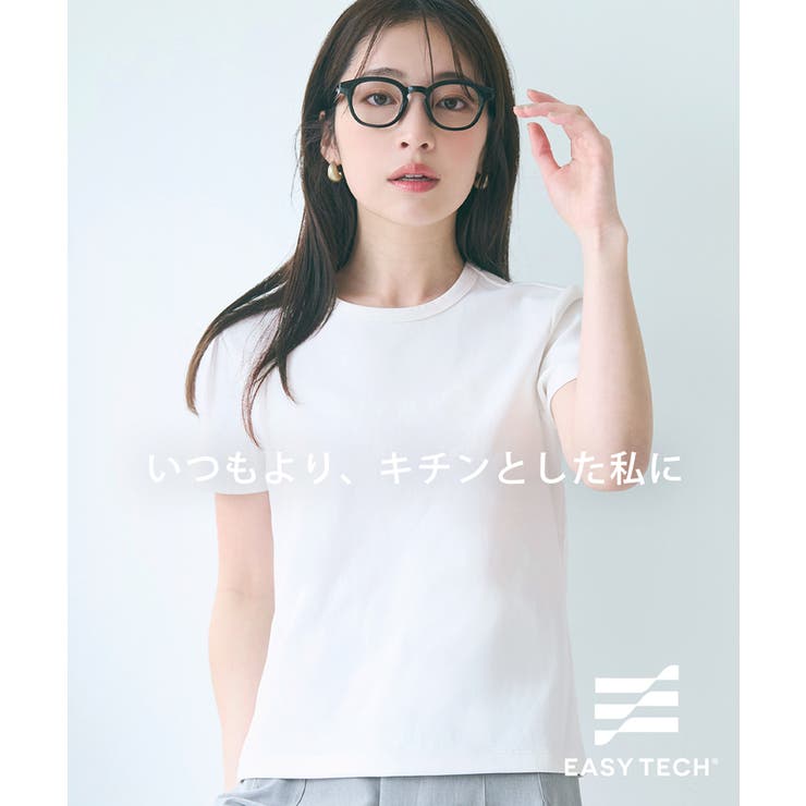 EASYTECHクルーネックTシャツ レディース[品番：PA000016973