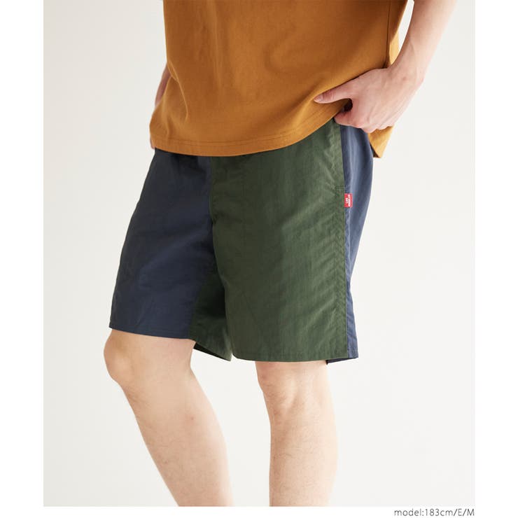 ［E］ | ワッシャーナイロンバイカラーショートパンツ メンズ | coca