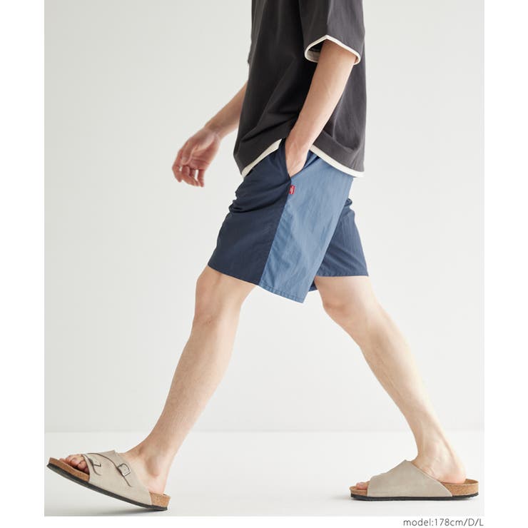 ワッシャーナイロンバイカラーショートパンツ メンズ[品番 ワッシャーナイロンバイカラーショートパンツ メンズ[品番