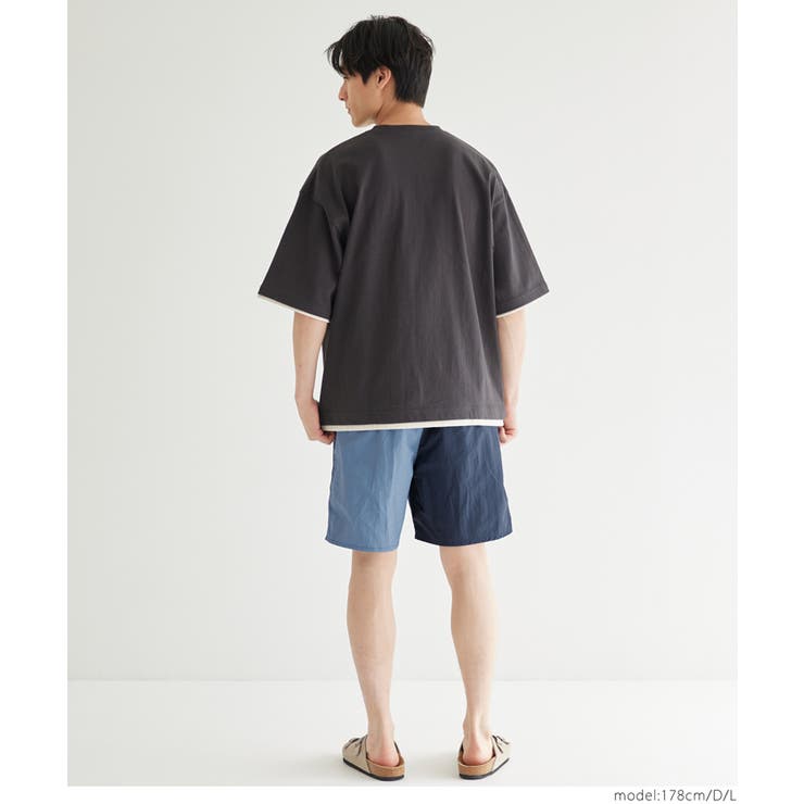 ワッシャーナイロンバイカラーショートパンツ メンズ | coca | 詳細画像16 