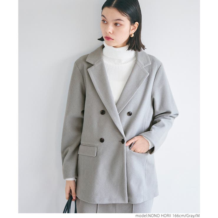 アンパスィ】極美品 ジップジャケット 裏起毛 グレー Mサイズ レディース