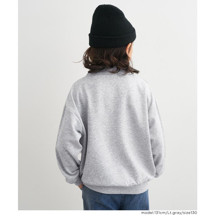 裏毛ハーフジップワンポイント刺繍トップス | coca | 詳細画像4 