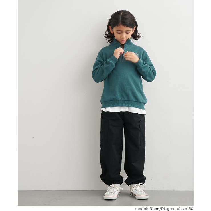 裏毛ハーフジップワンポイント刺繍トップス | coca | 詳細画像7 