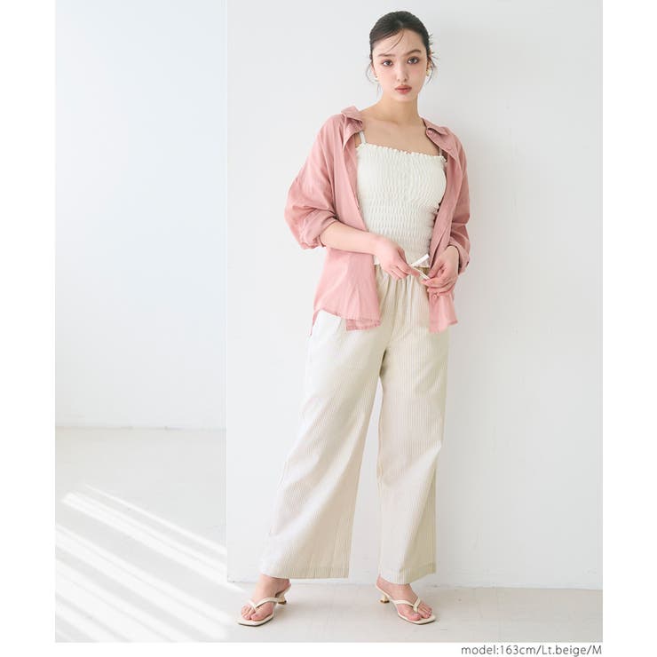 オックスストライプワイドパンツ レディース | coca | 詳細画像13 