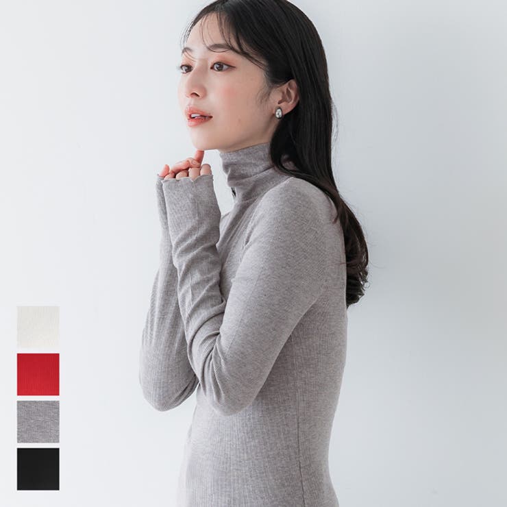 リブニットタートルネックトップス  レディース[品番：PA000016674]｜coca（コカ）のレディースファッション通販｜SHOPLIST（ショップリスト）