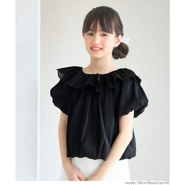 ［Black］ | 親子お揃いシアーブラウス キッズ | coca