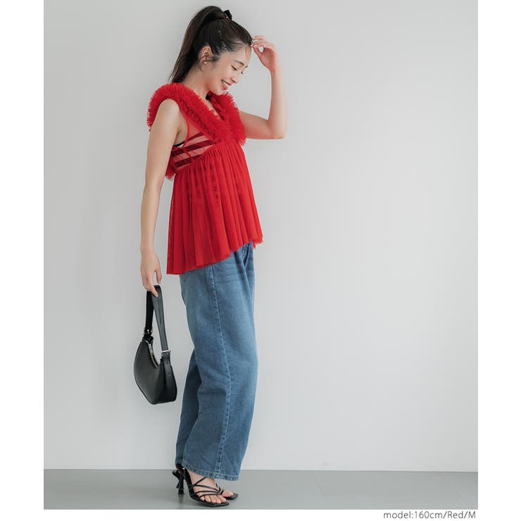 チュールVネックトップス レディース | coca | 詳細画像15 