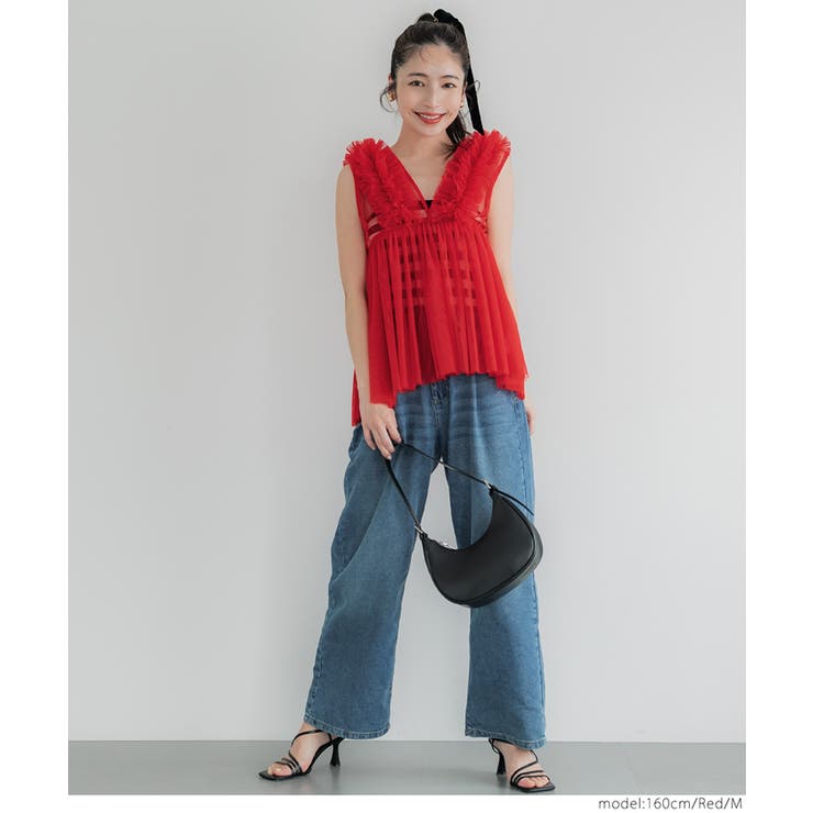 チュールVネックトップス レディース | coca | 詳細画像16 