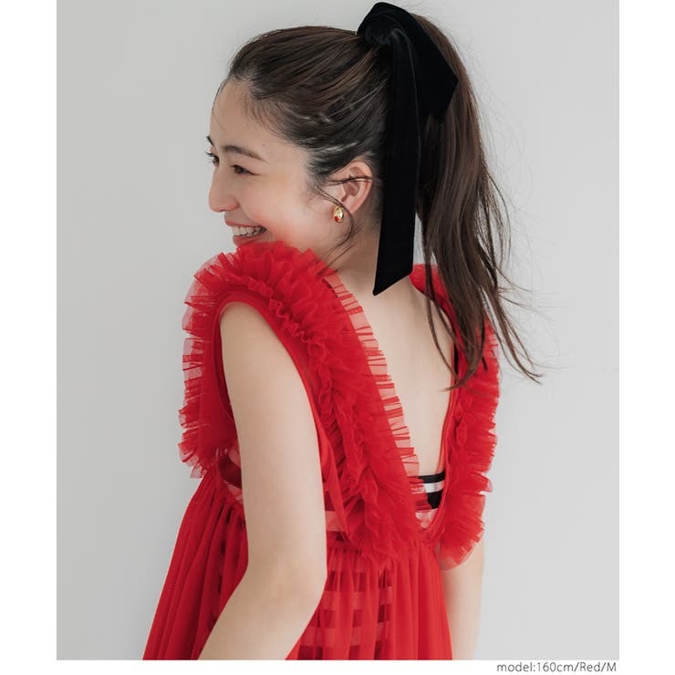 チュールVネックトップス レディース | coca | 詳細画像17 