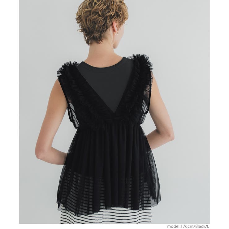 チュールVネックトップス レディース | coca | 詳細画像19 