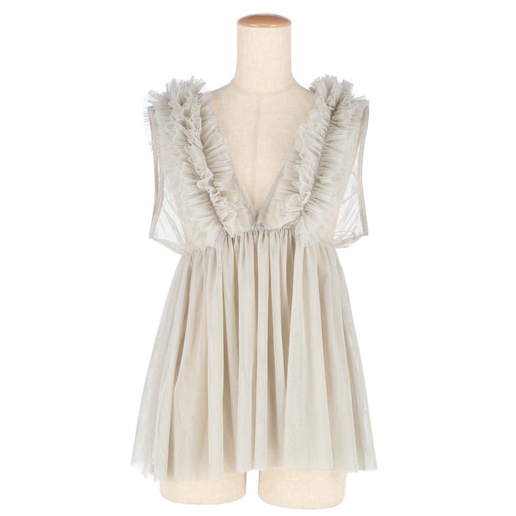 チュールVネックトップス レディース | coca | 詳細画像2 