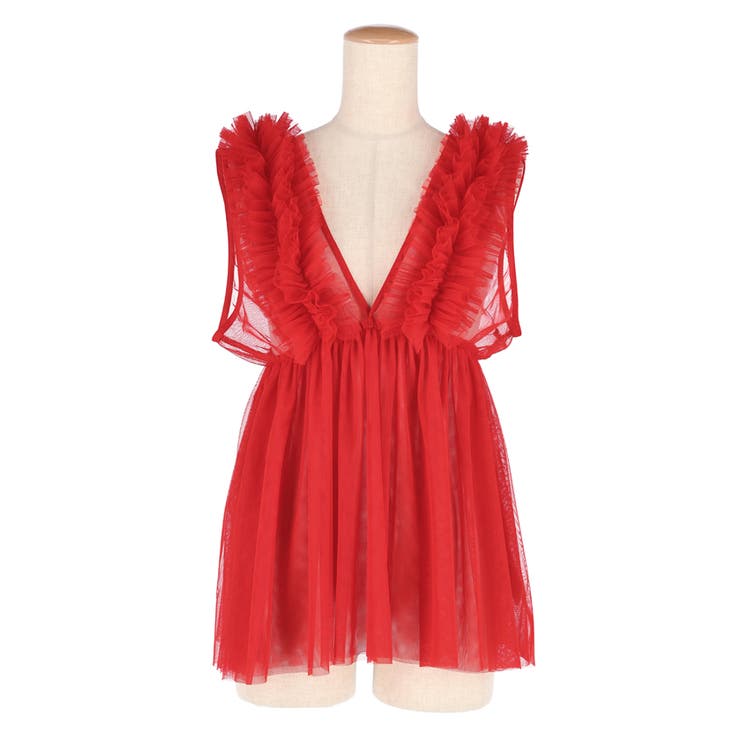 チュールVネックトップス レディース | coca | 詳細画像3 