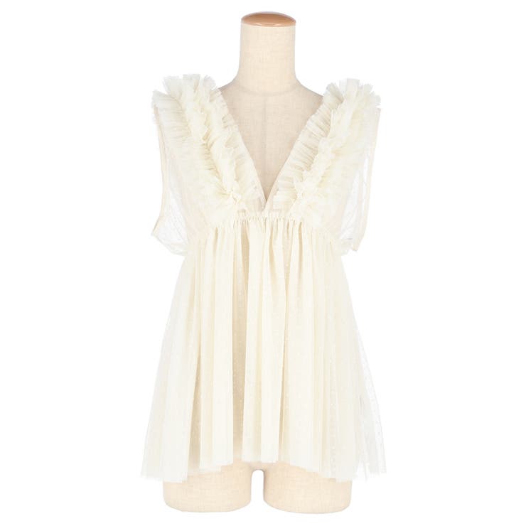 チュールVネックトップス レディース | coca | 詳細画像5 