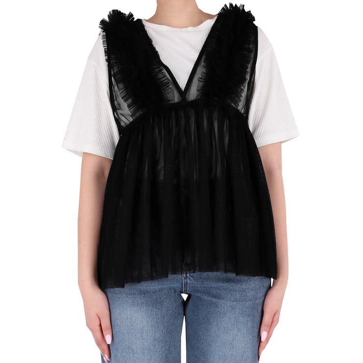 チュールVネックトップス レディース | coca | 詳細画像6 