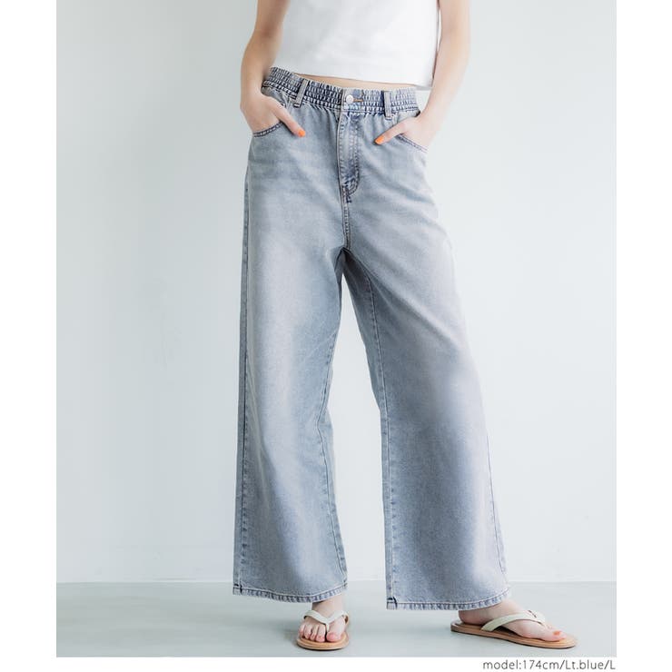 ［Lt.Blue］ | 【SUMMER DENIM】サマーデニムウエストゴムイージーパンツ〈26ss新色… | coca