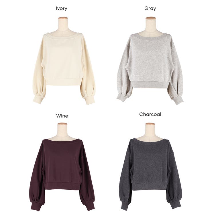 【新色追加】裏毛オフショルダースウェット | coca | 詳細画像23 