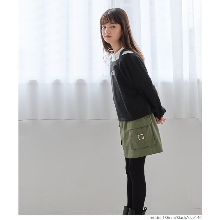 レイヤード風プリント裏毛トップス キッズ[品番：PA000016685]｜coca