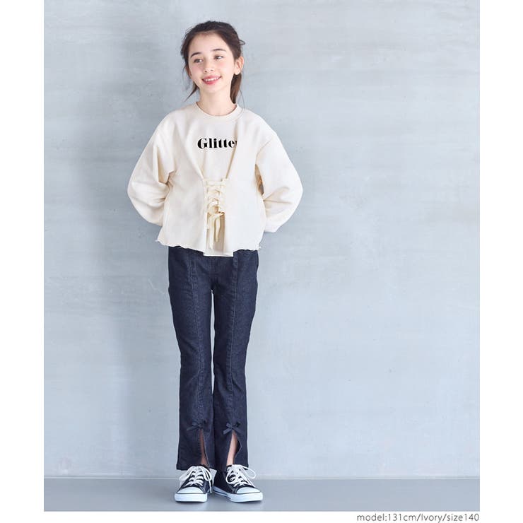 レースアップロゴトップス キッズ | coca | 詳細画像2 