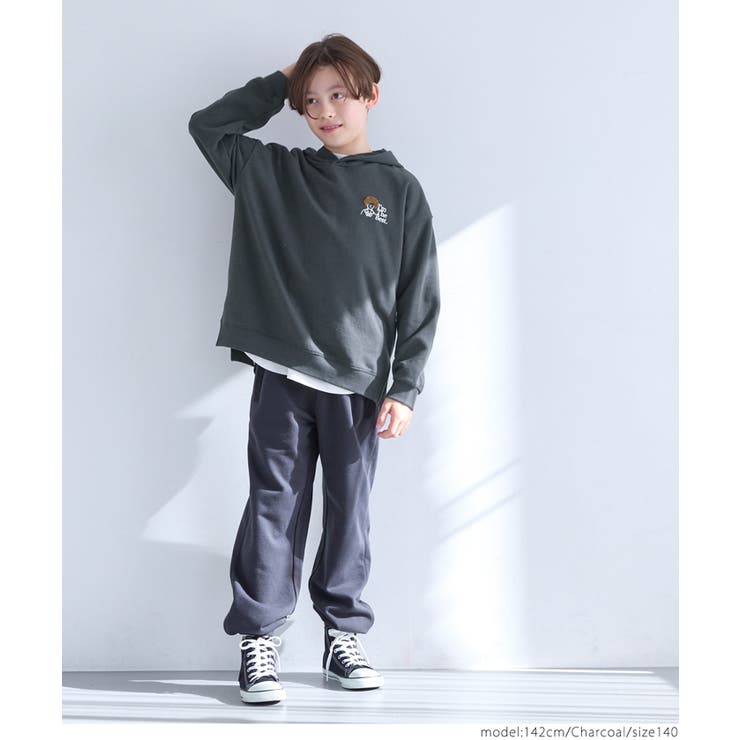 裏毛胸刺繍プルパーカー キッズ | coca | 詳細画像3 