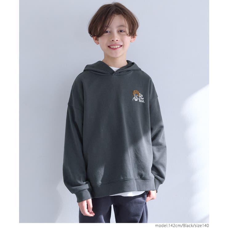 裏毛胸刺繍プルパーカー キッズ | coca | 詳細画像7 