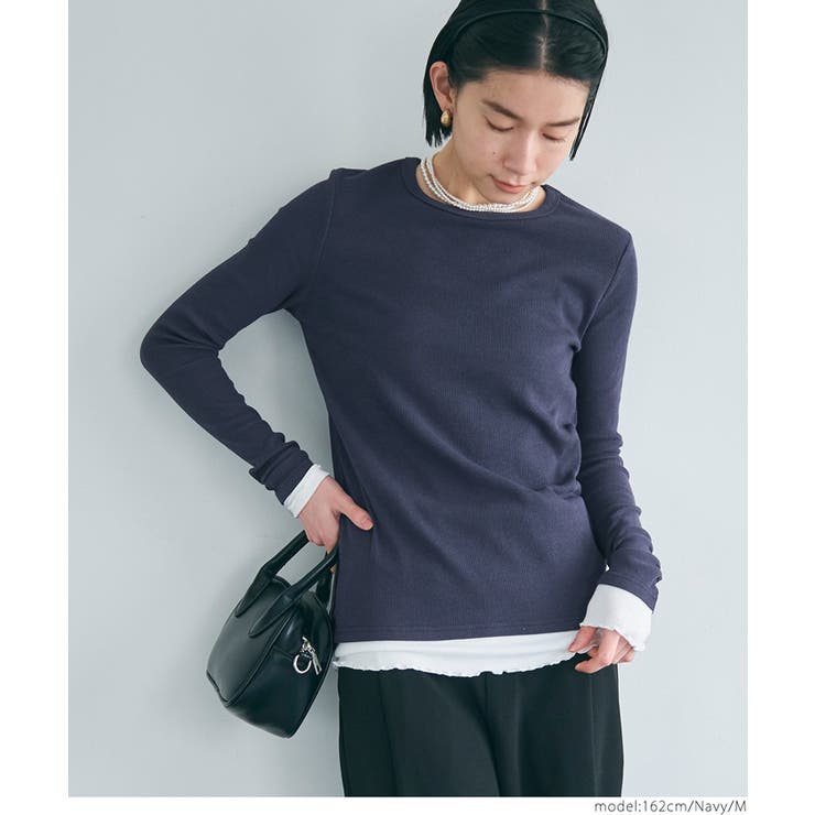 レイヤード長袖カットソー レディース[品番：PA000016919]｜coca