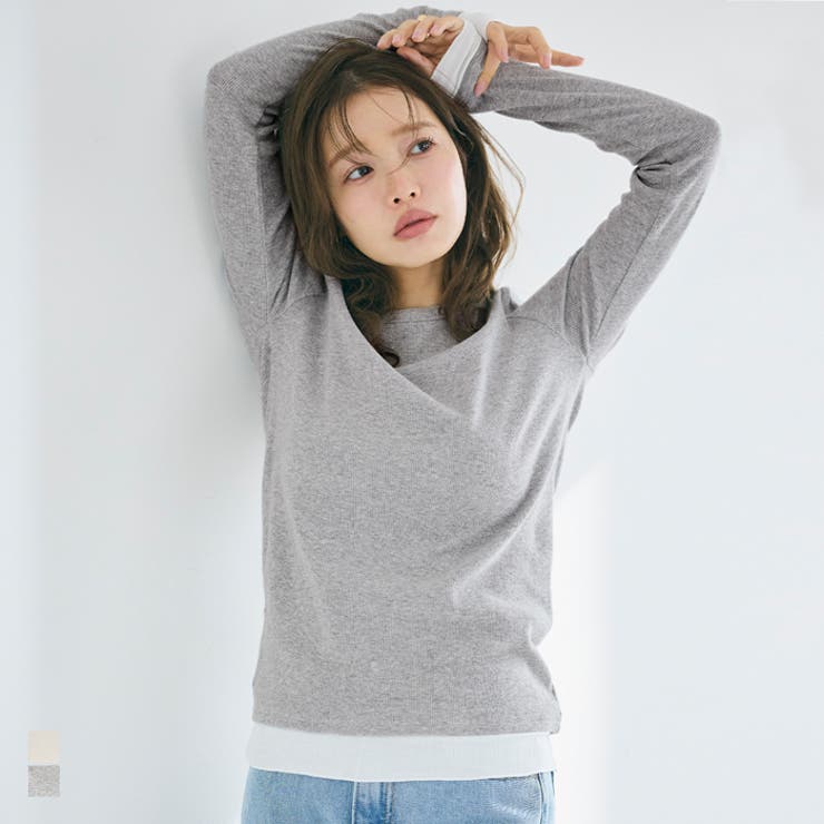 レイヤード長袖カットソー | coca | 詳細画像1 