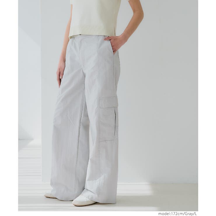 ナイロンワッシャーワイドパンツ レディース | coca | 詳細画像14 