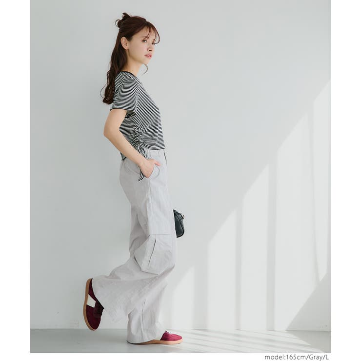 ナイロンワッシャーワイドパンツ レディース | coca | 詳細画像18 