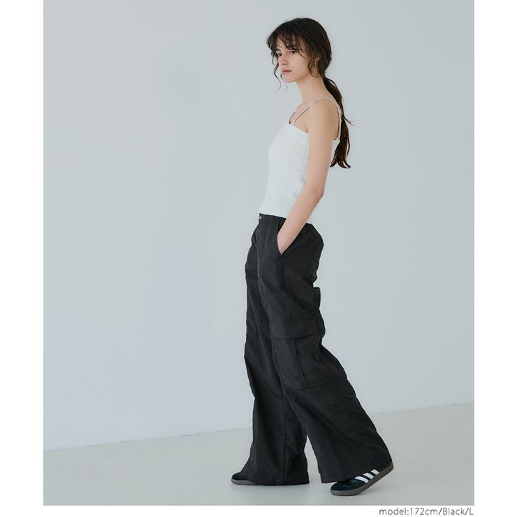 ナイロンワッシャーワイドパンツ レディース | coca | 詳細画像9 