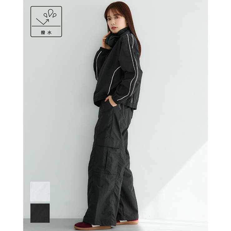 ナイロンワッシャーワイドパンツ レディース[品番：PA000016928