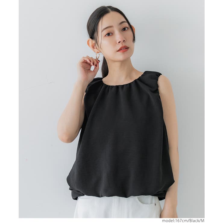 ［Black］ | バルーンノースリーブブラウス | coca